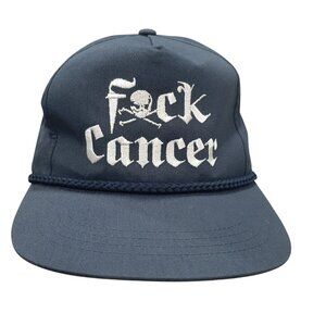 F*ck F Cancer Navy Blue Snapback Hat Adjustable Fit Embroidered Design Cotton